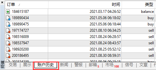 EXNESS外汇MT4上怎么查看历史交易记录