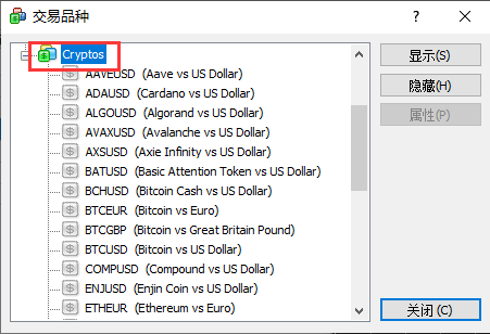 XM外汇MT4上如何添加加密货币